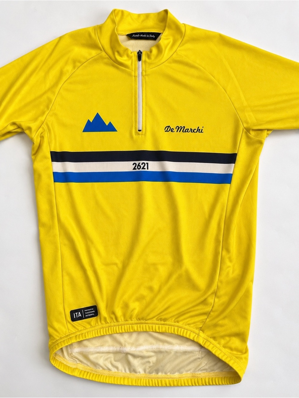 De Marchi Ghisallo 2621 Men's M Yellow Cycling Jersey Made in Italy